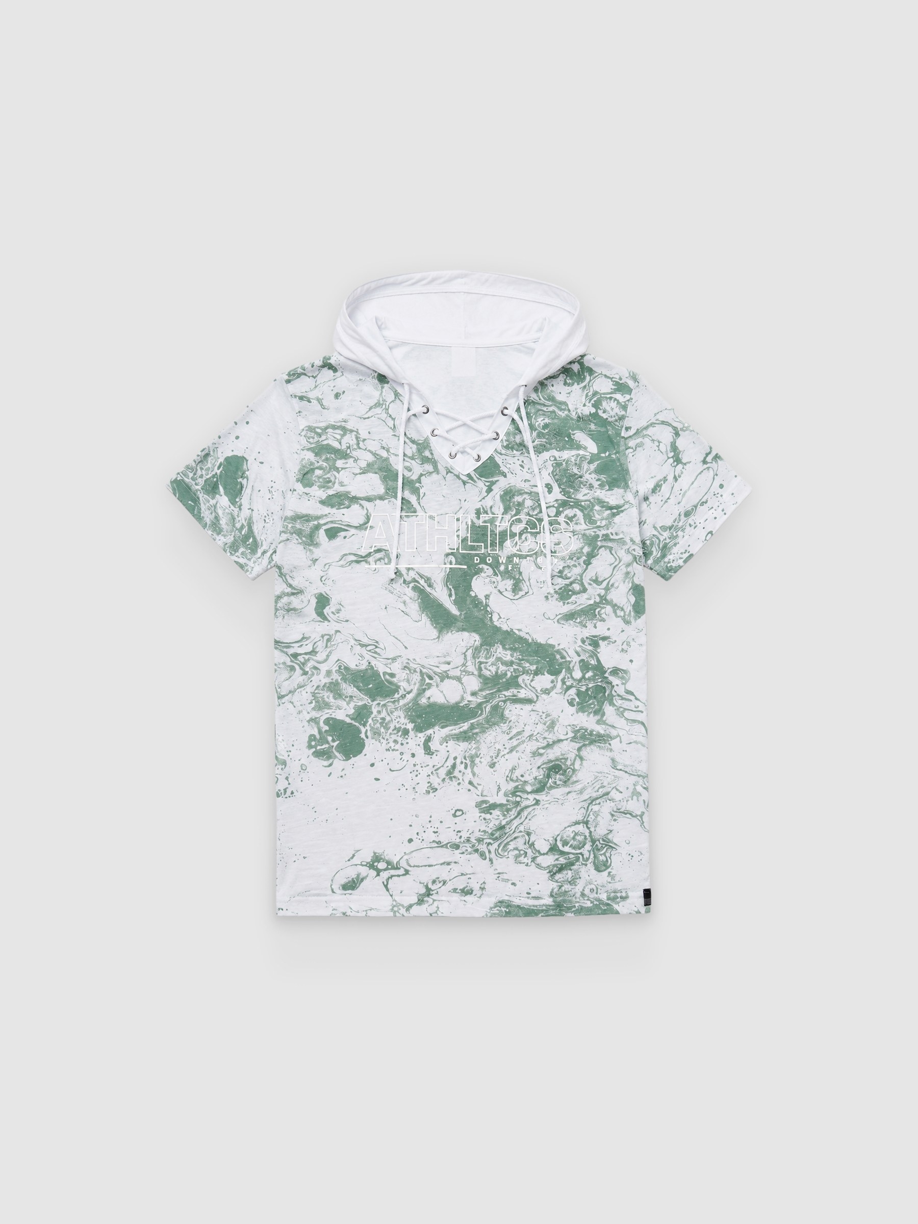 T-shirt print spots with hoods white middle front view