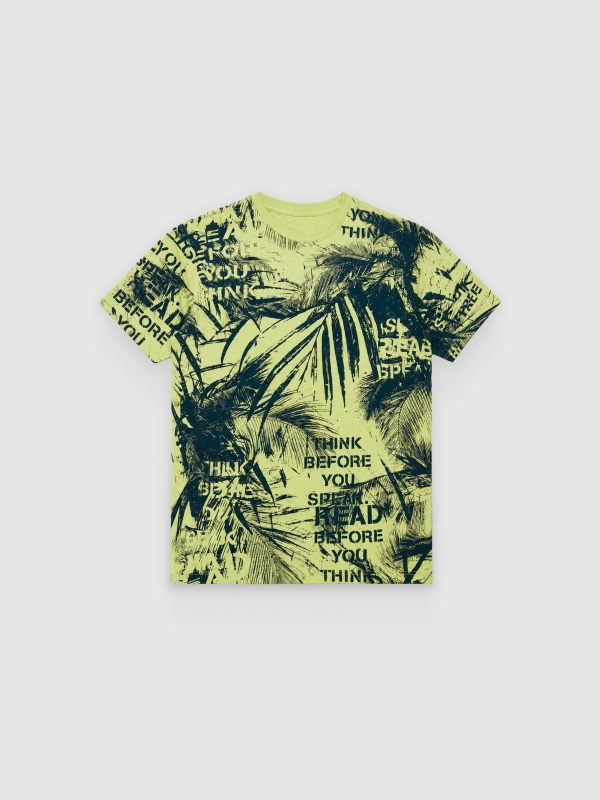 t-shirt Graphic print lime front view