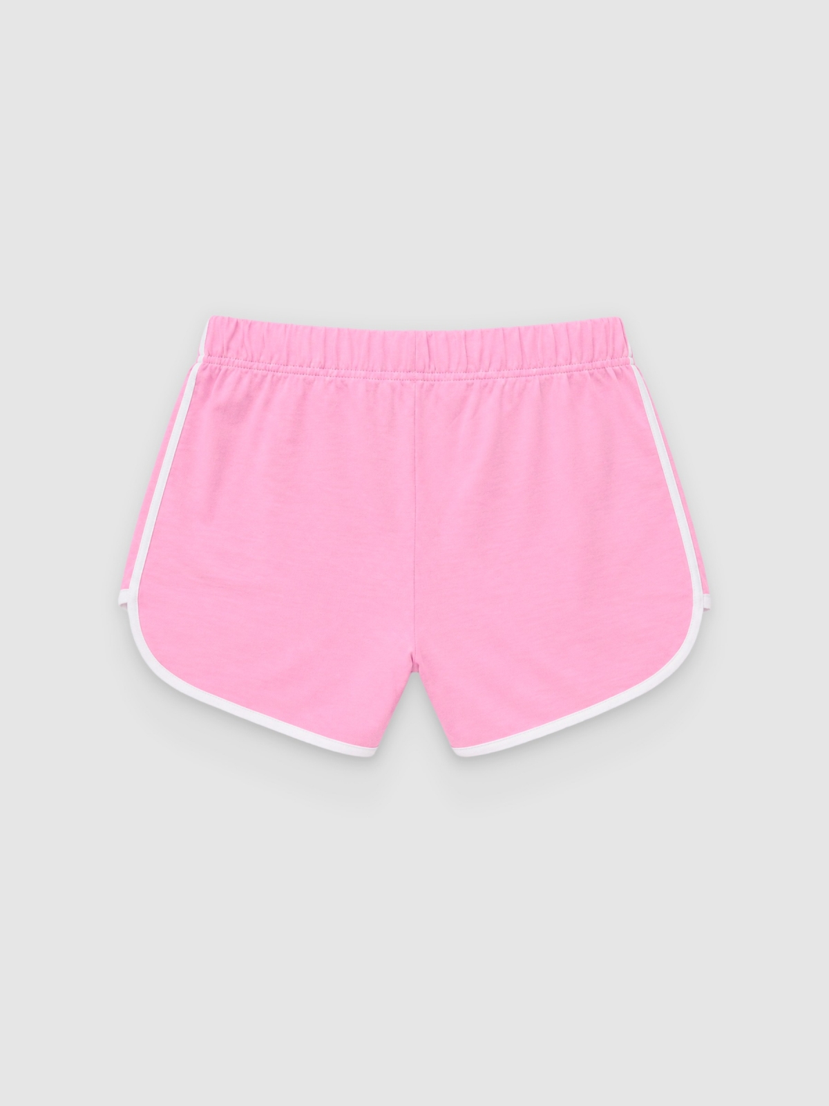 Elastic waist shorts bubblegum pink back view