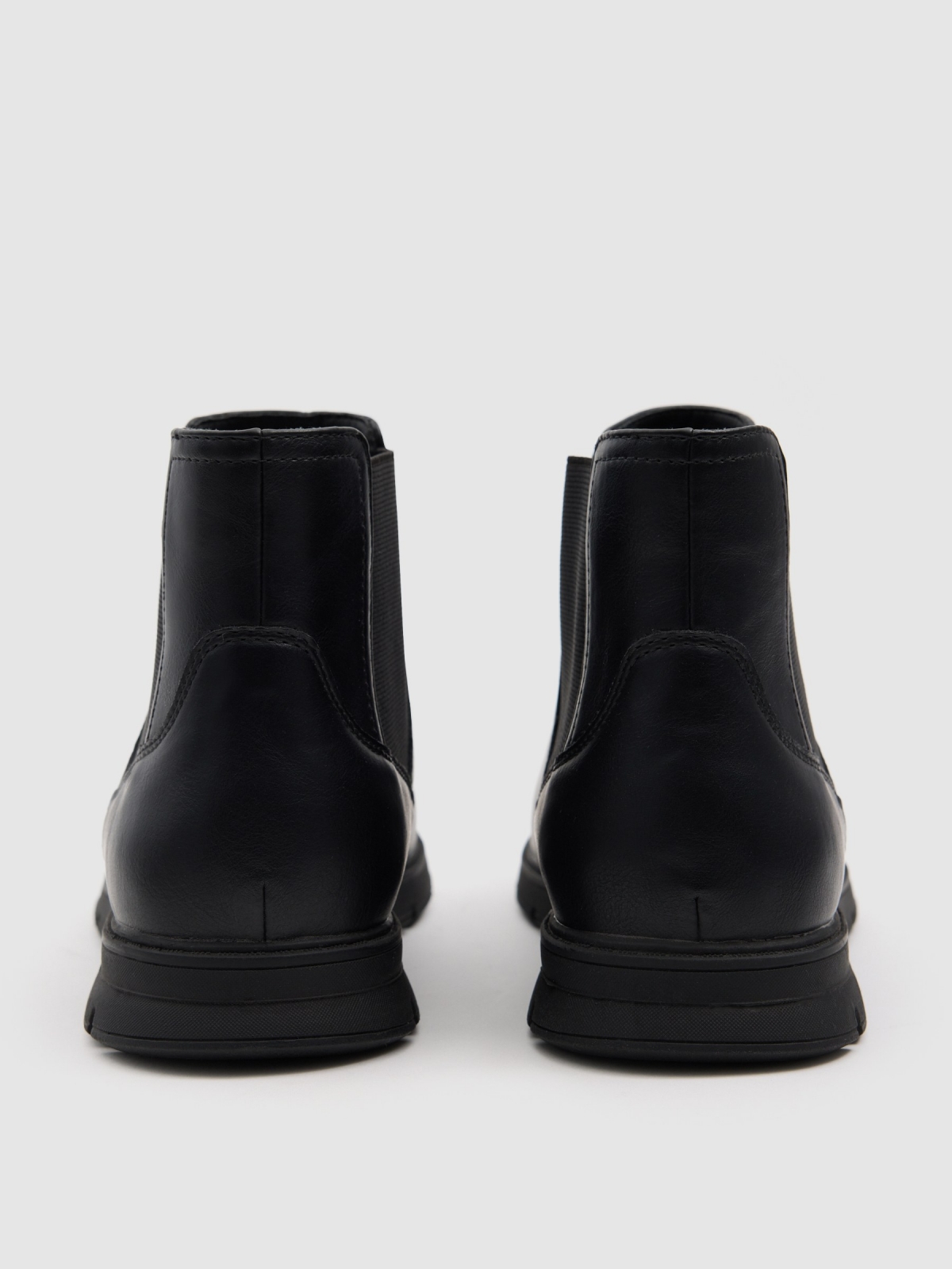 Chelsea ankle boot faux leather rubber black detail view