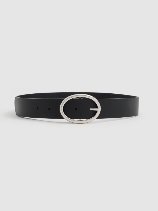 Faux leather belt black