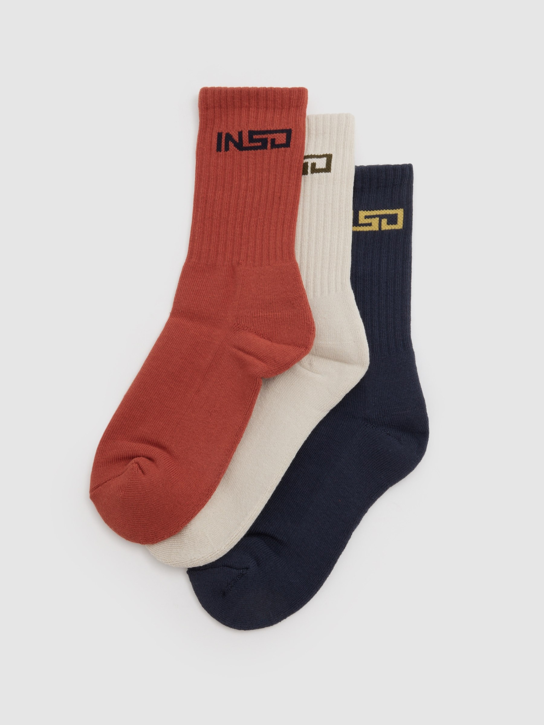Pack de 3 meias desportivasvista meia frontal