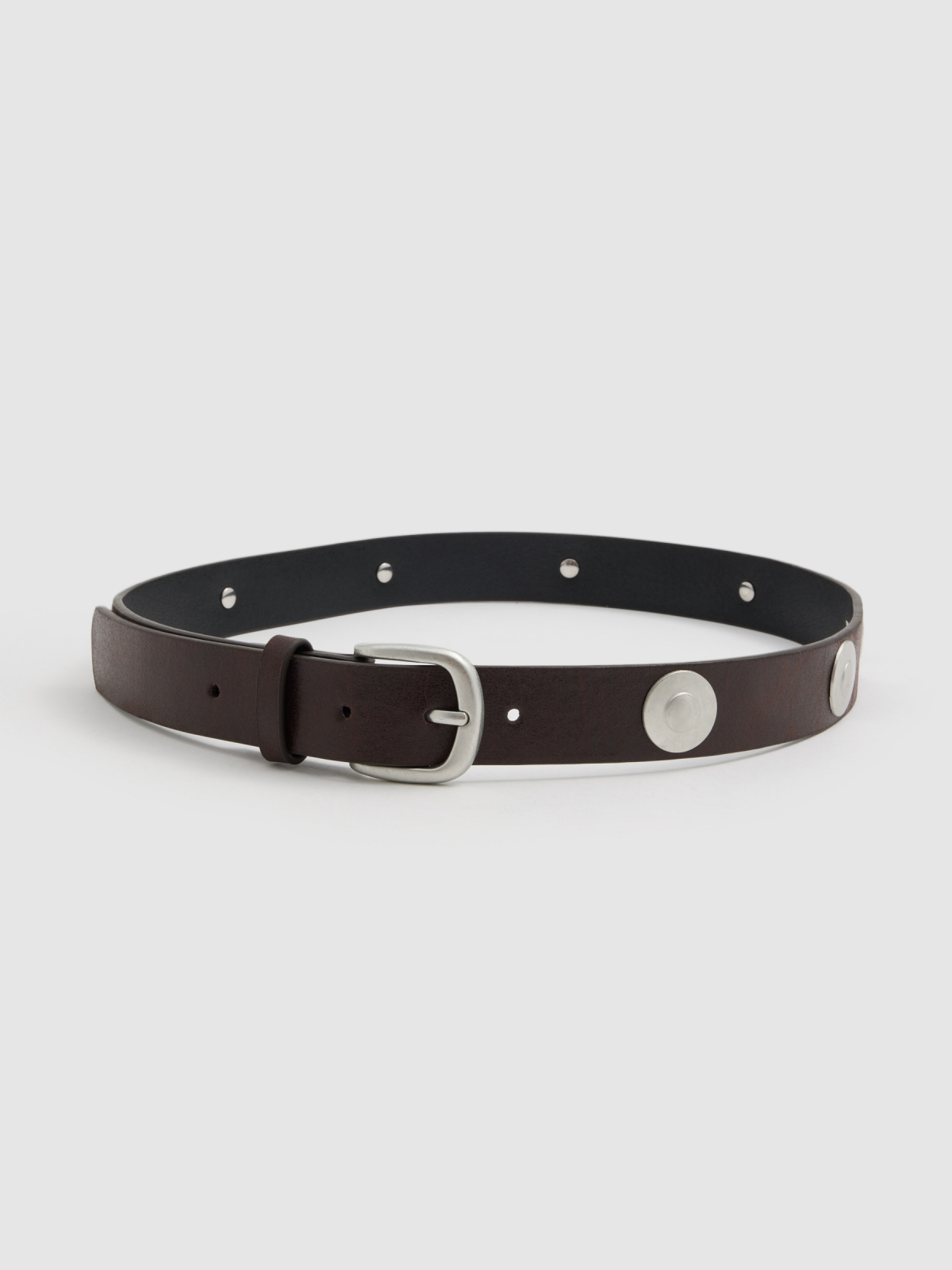 Basic rivet belt brown