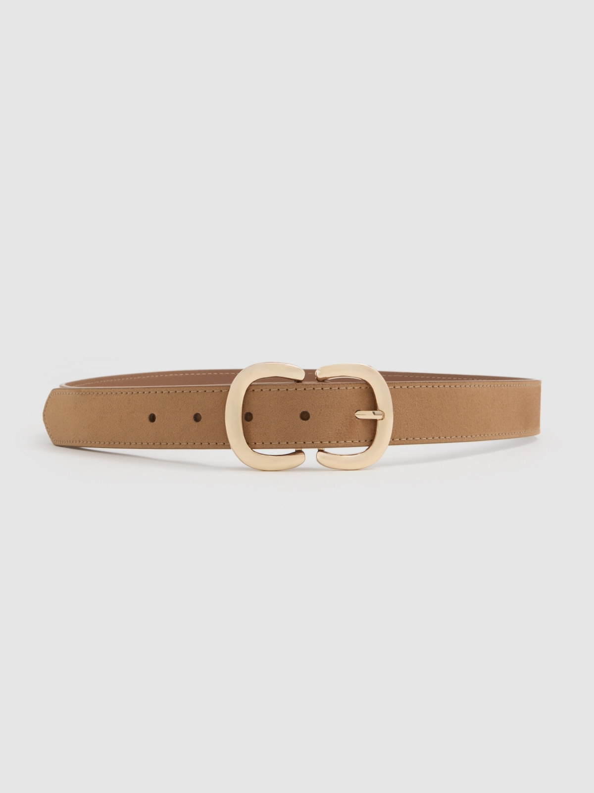 Basic beige faux leather belt beige