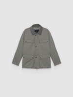 %Pto% Quilted jacket khaki front view