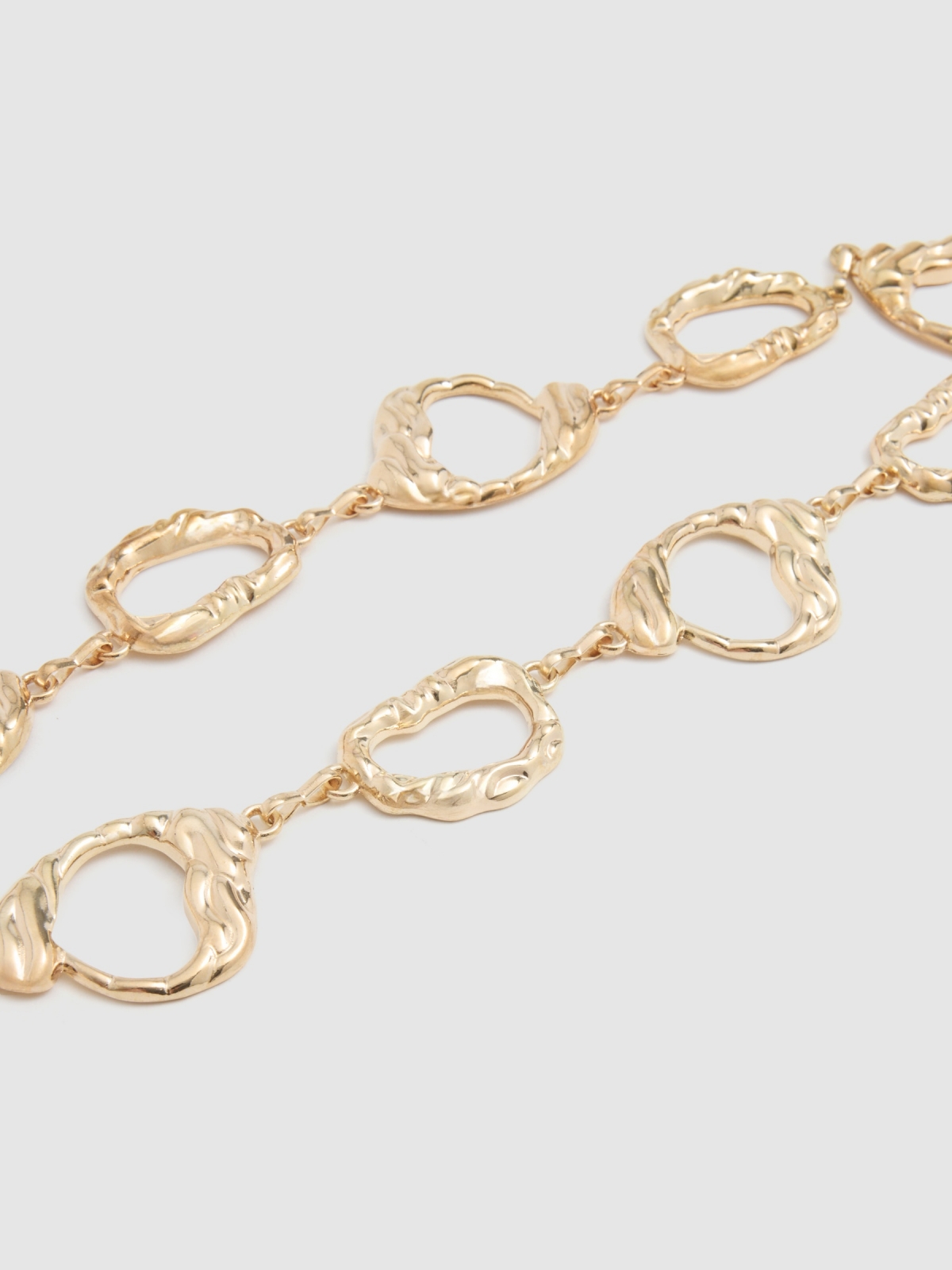 Gold faux leather chain belt golden zenithal view
