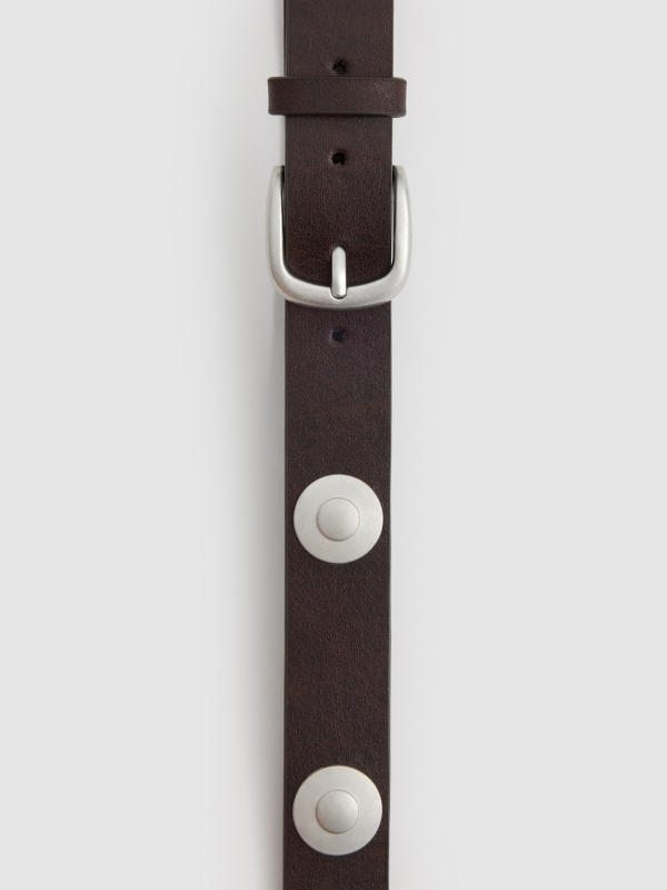 Basic rivet belt brown zenithal view