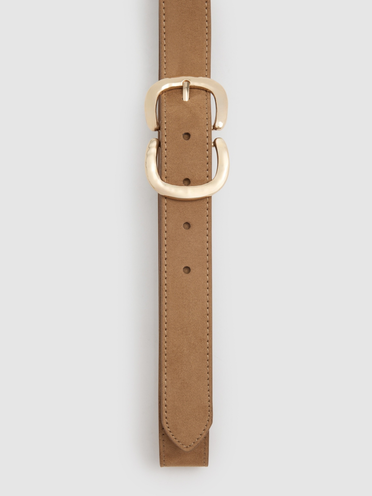 Basic beige faux leather belt beige zenithal view