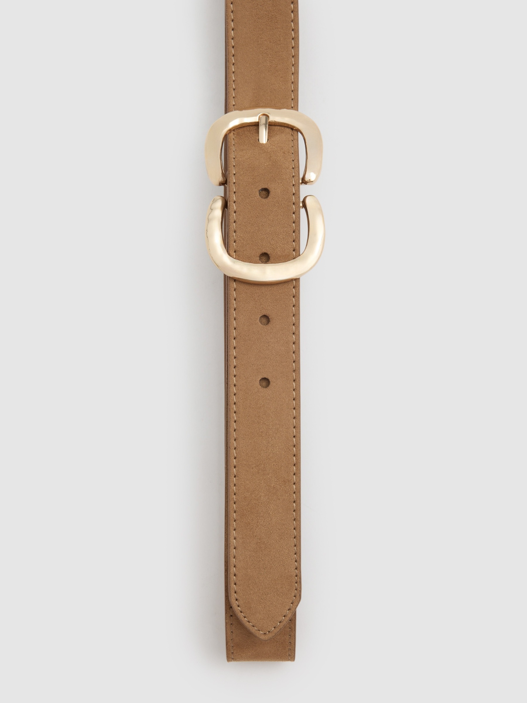Basic beige faux leather belt beige