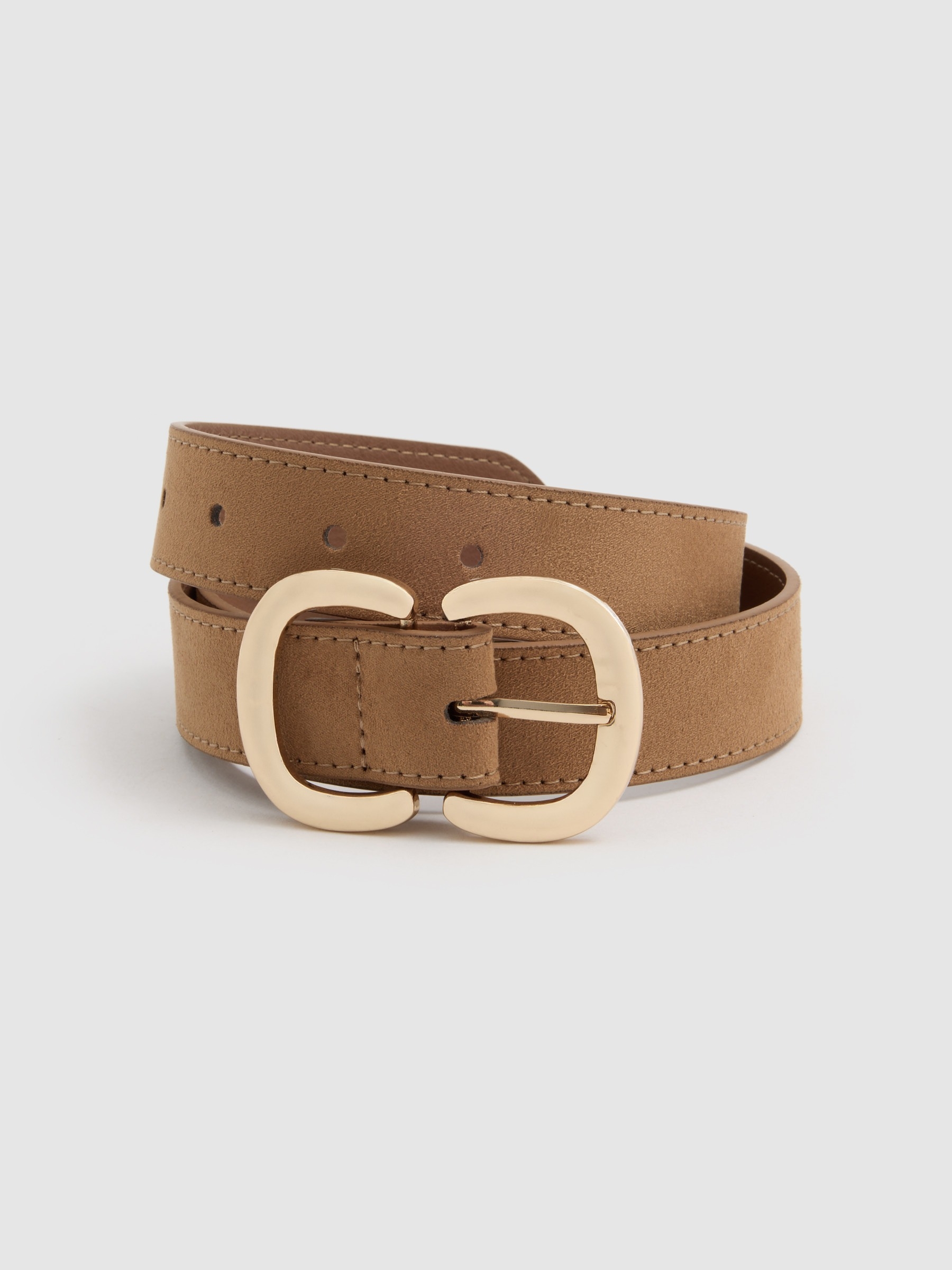 Basic beige faux leather belt beige