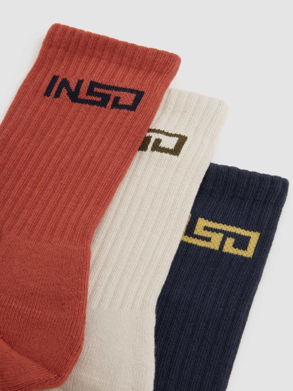 Pack de 3 meias desportivasvista meia traseira