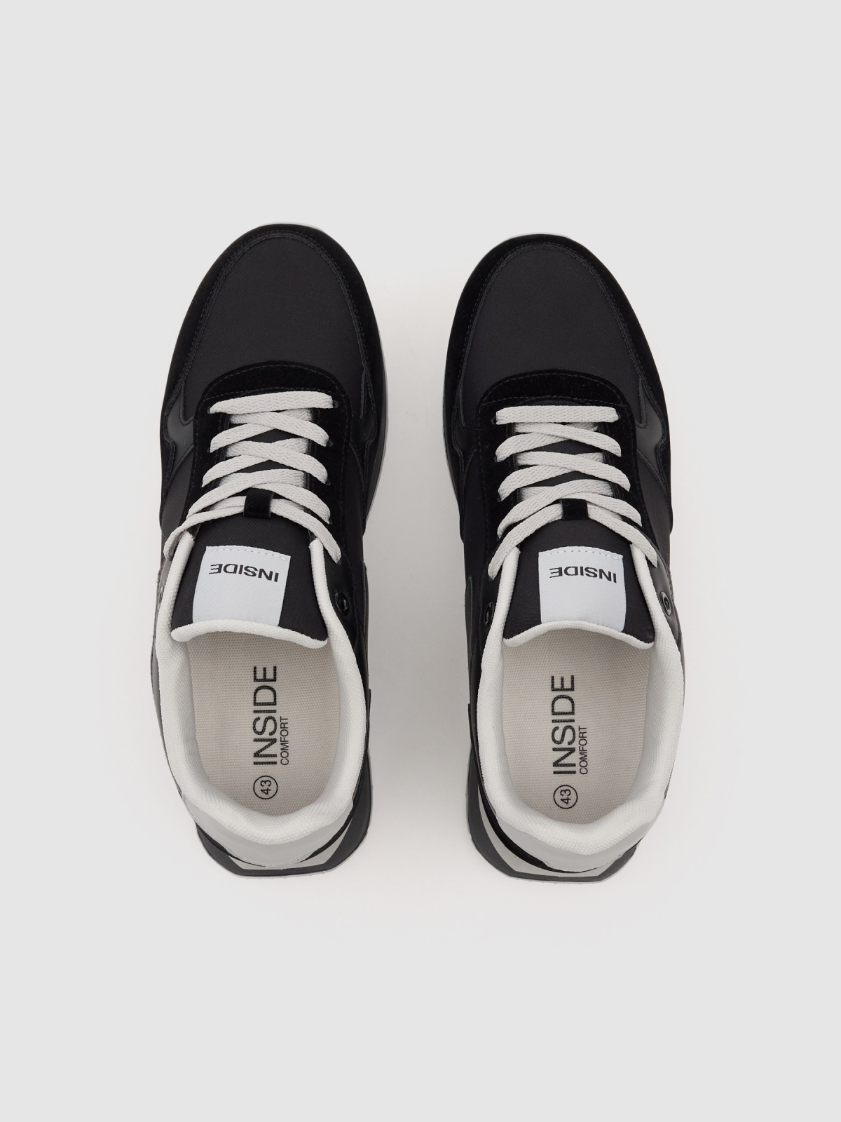 Deportiva running nylon goma negro vista cenital