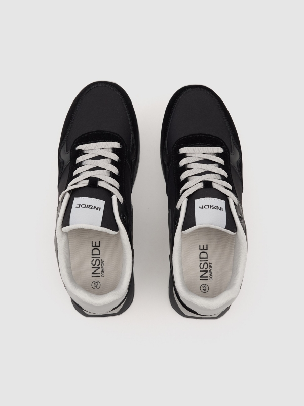 Deportiva running nylon goma negro vista cenital