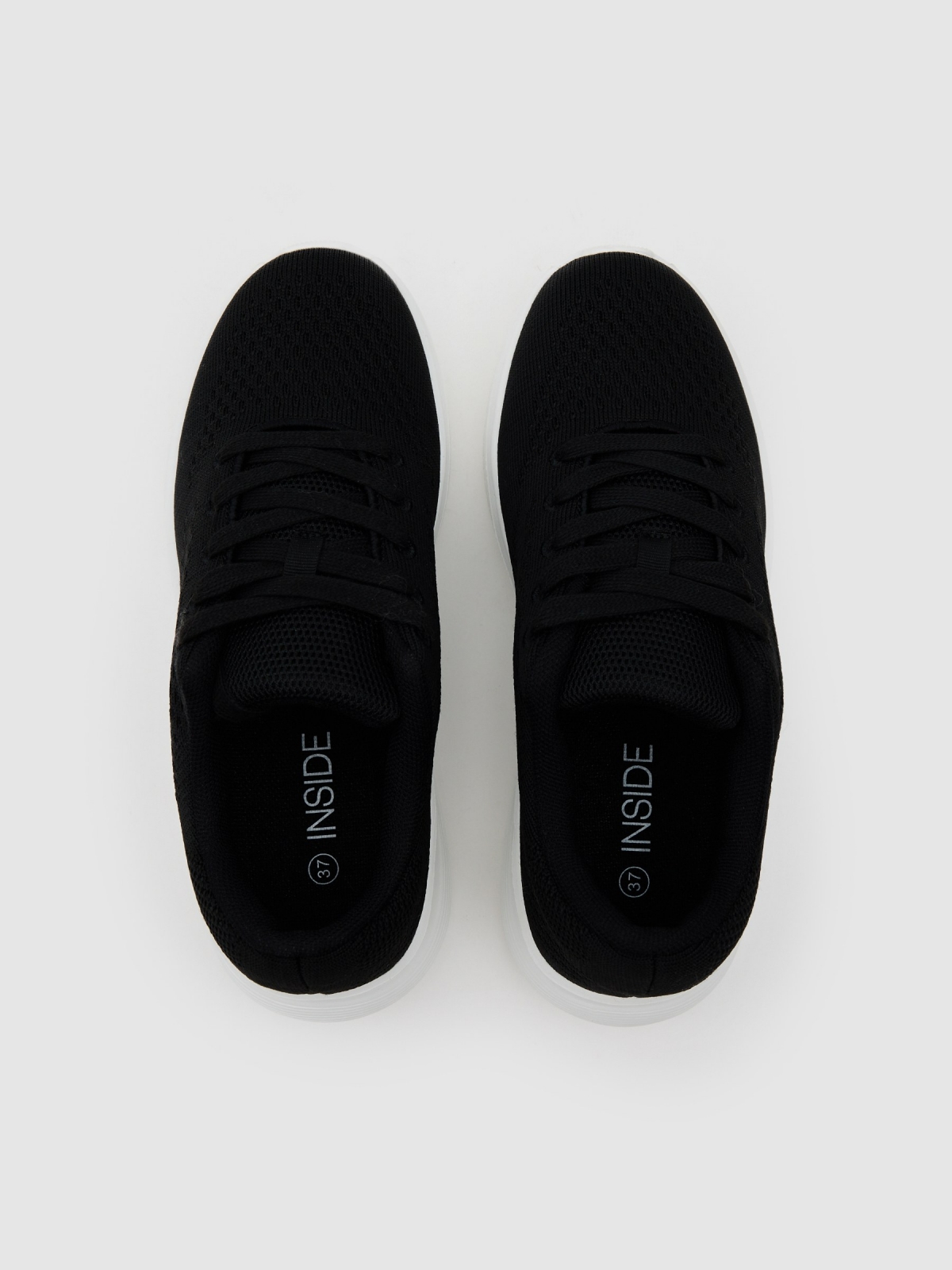Deportivas bajas plataforma negras negro vista cenital