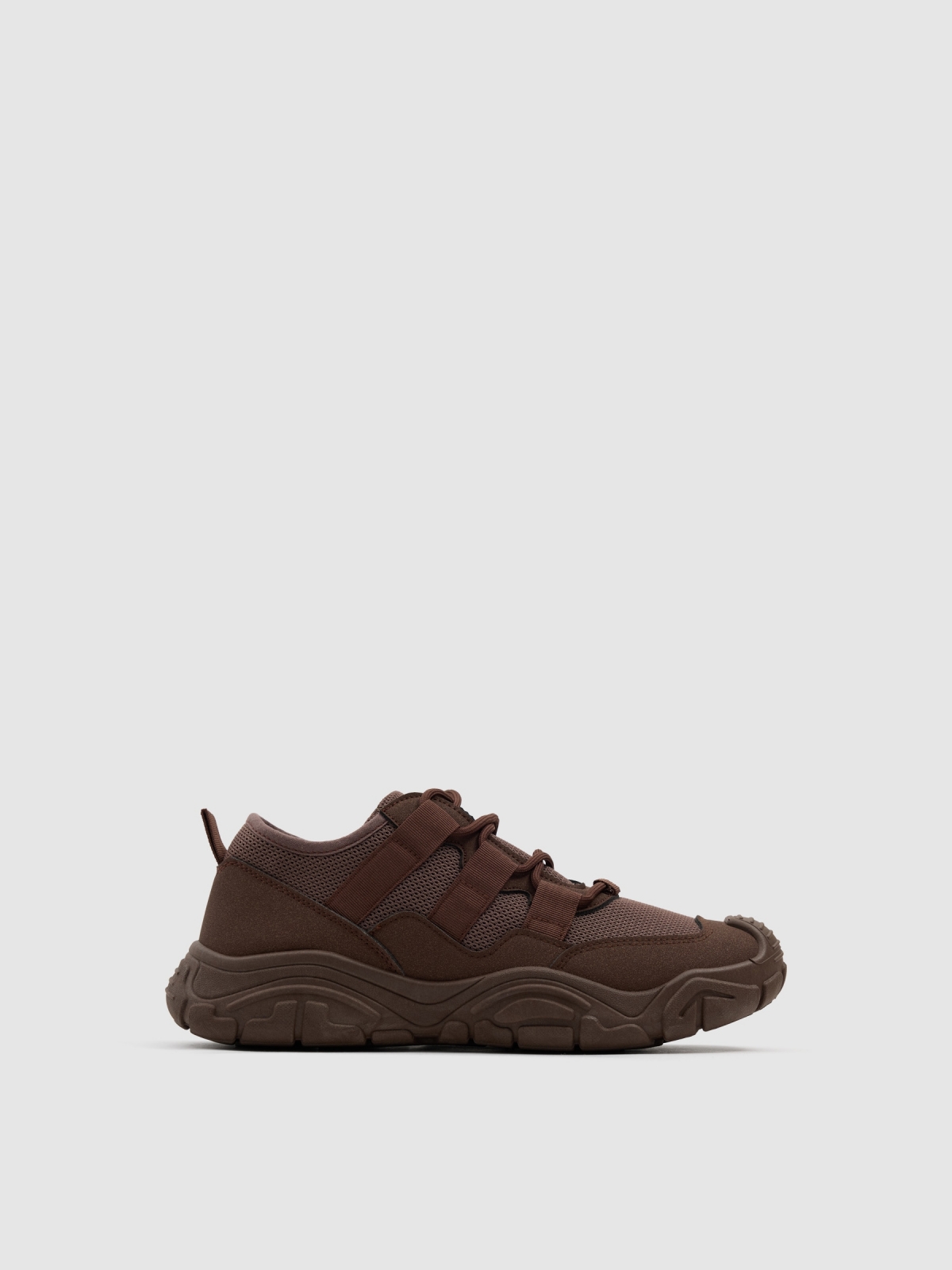 Brown nylon running sneakers brown