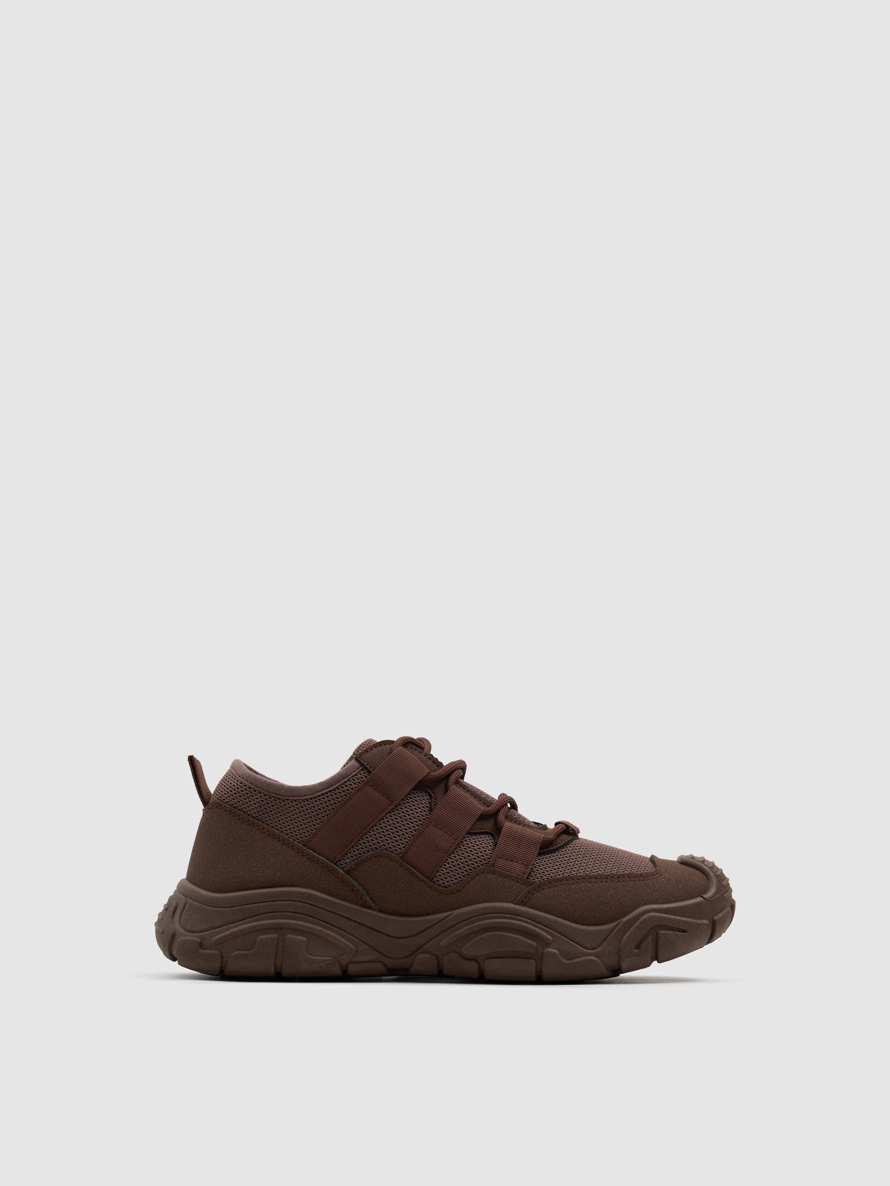 Brown nylon running sneakers brown