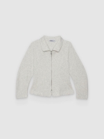 %Pto% Slim jacket with raised collar light melange front view