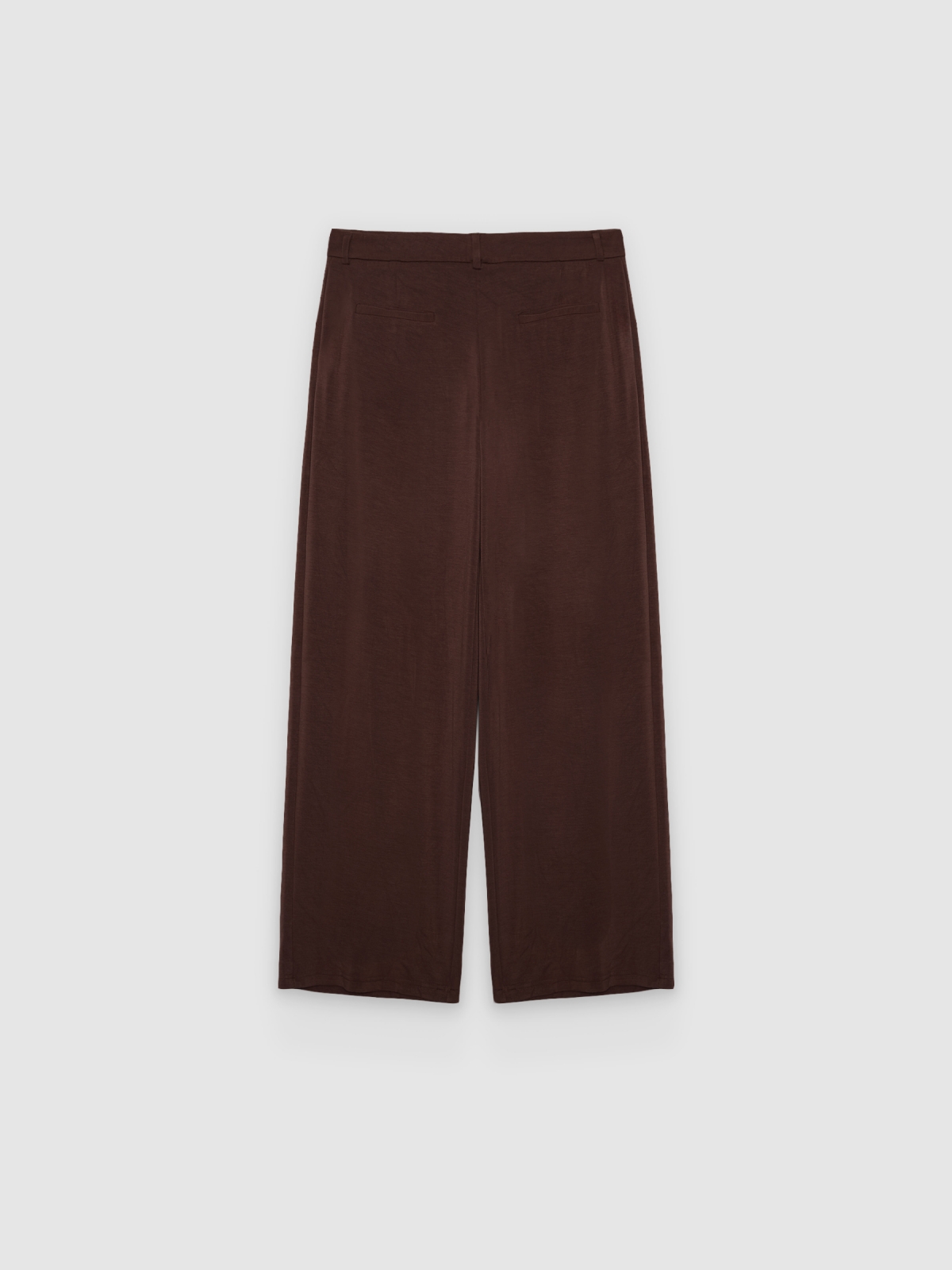 Fluid viscose trousers chocolate back view