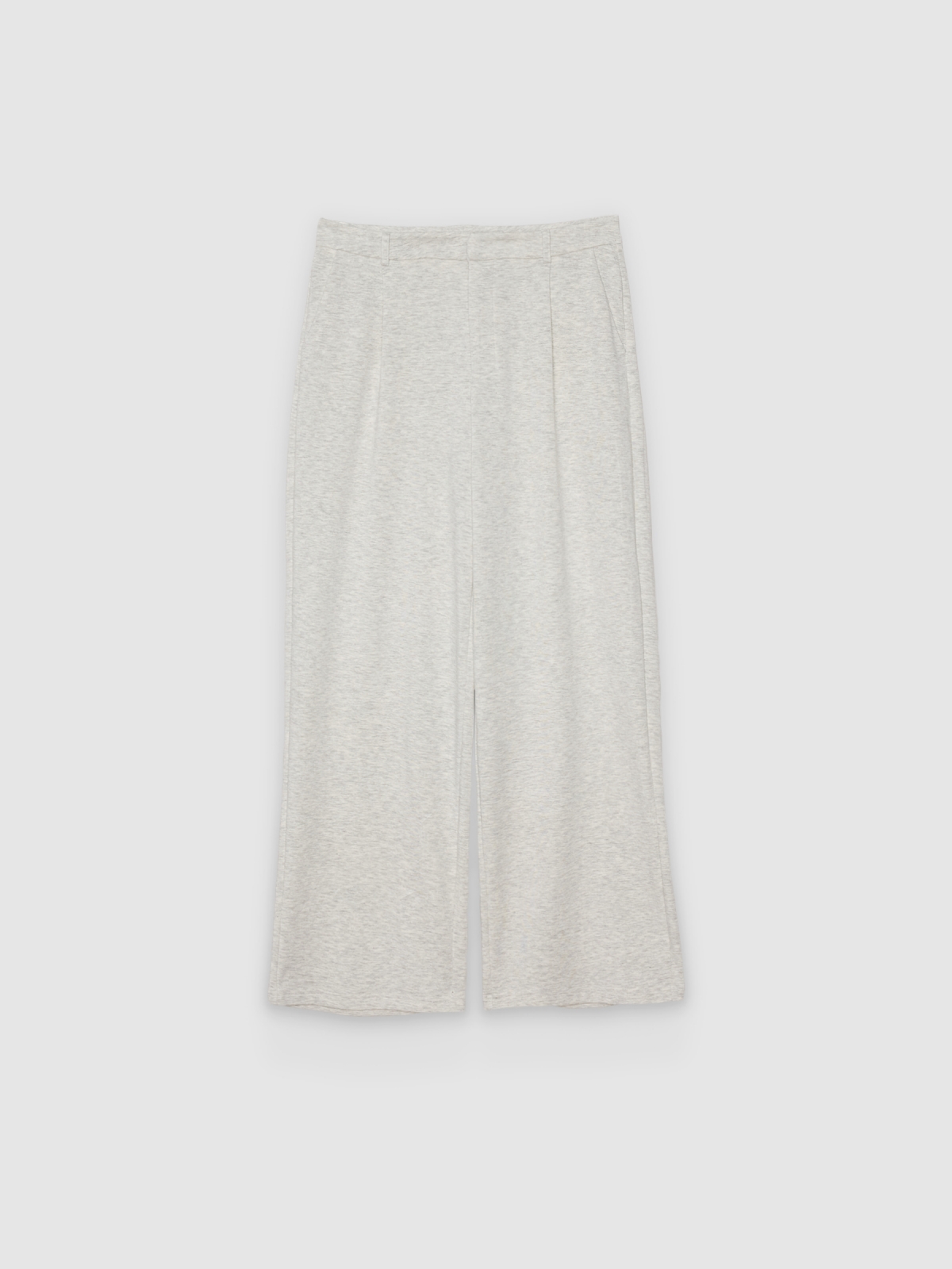 %Pto% Fluid viscose trousers light melange front view