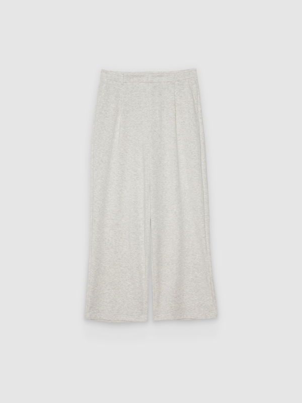  Fluid viscose trousers light melange front view