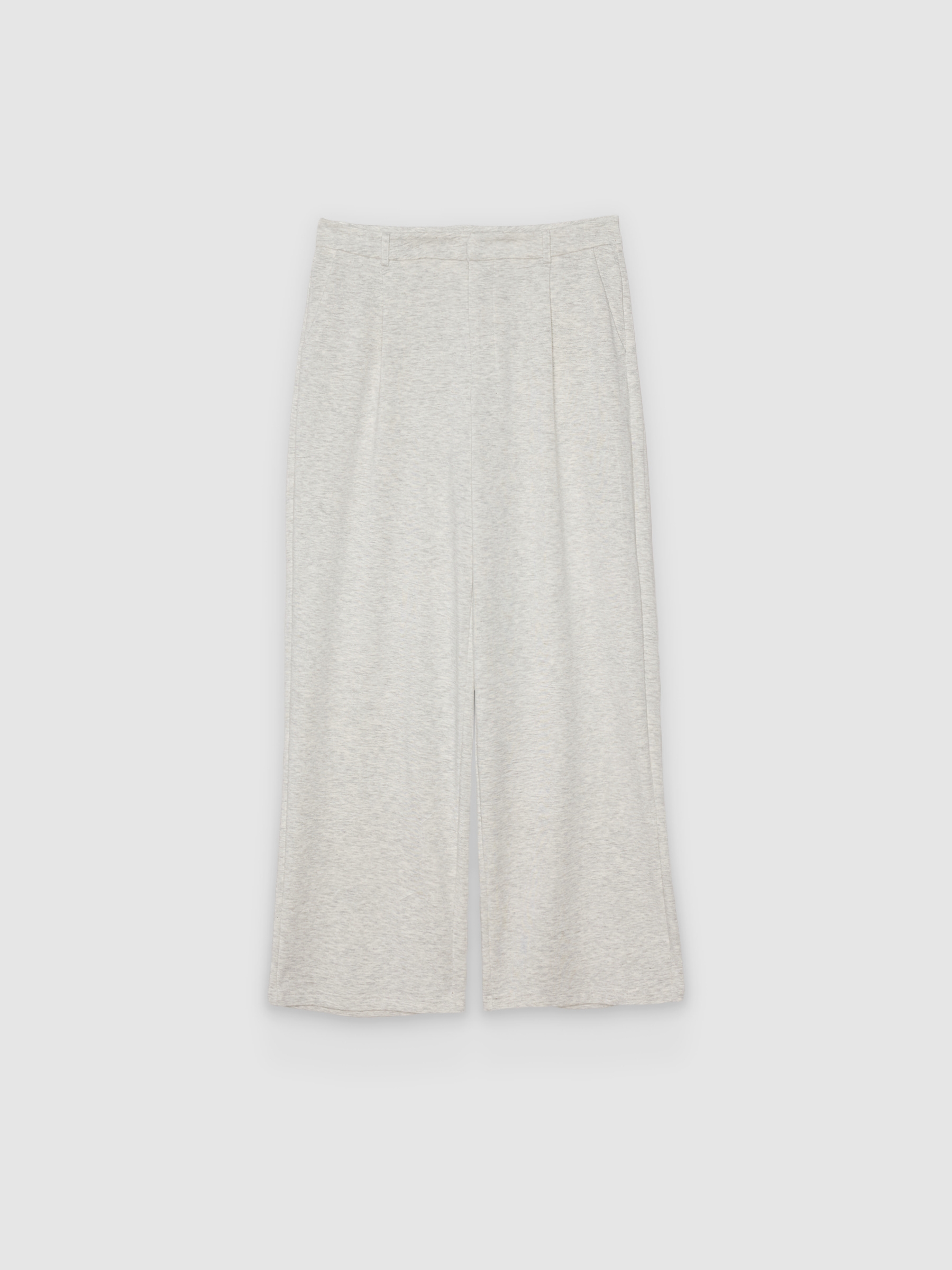  Fluid viscose trousers light melange front view