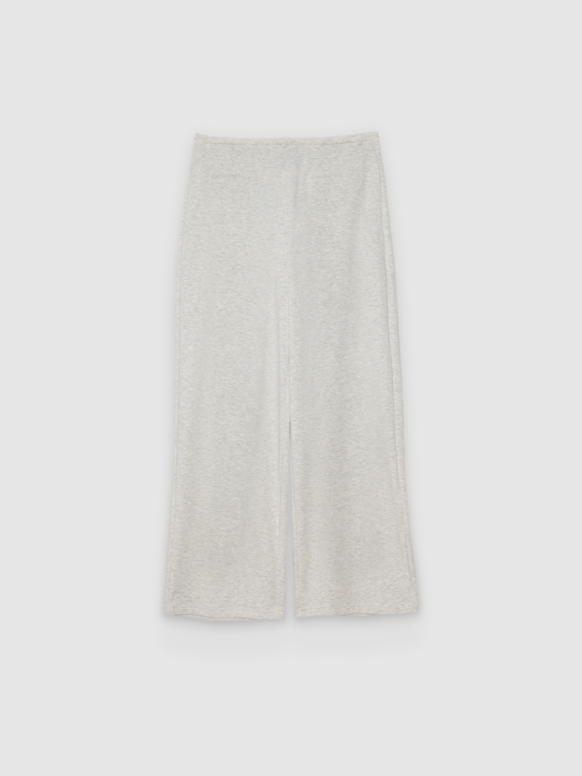 Calça fluida de viscose melange claro vista traseira