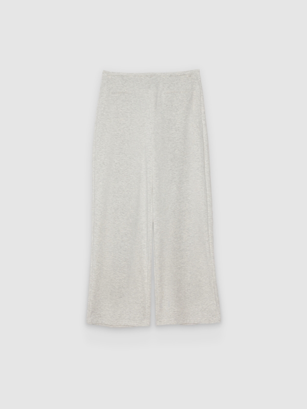 Calça fluida de viscose melange claro vista traseira