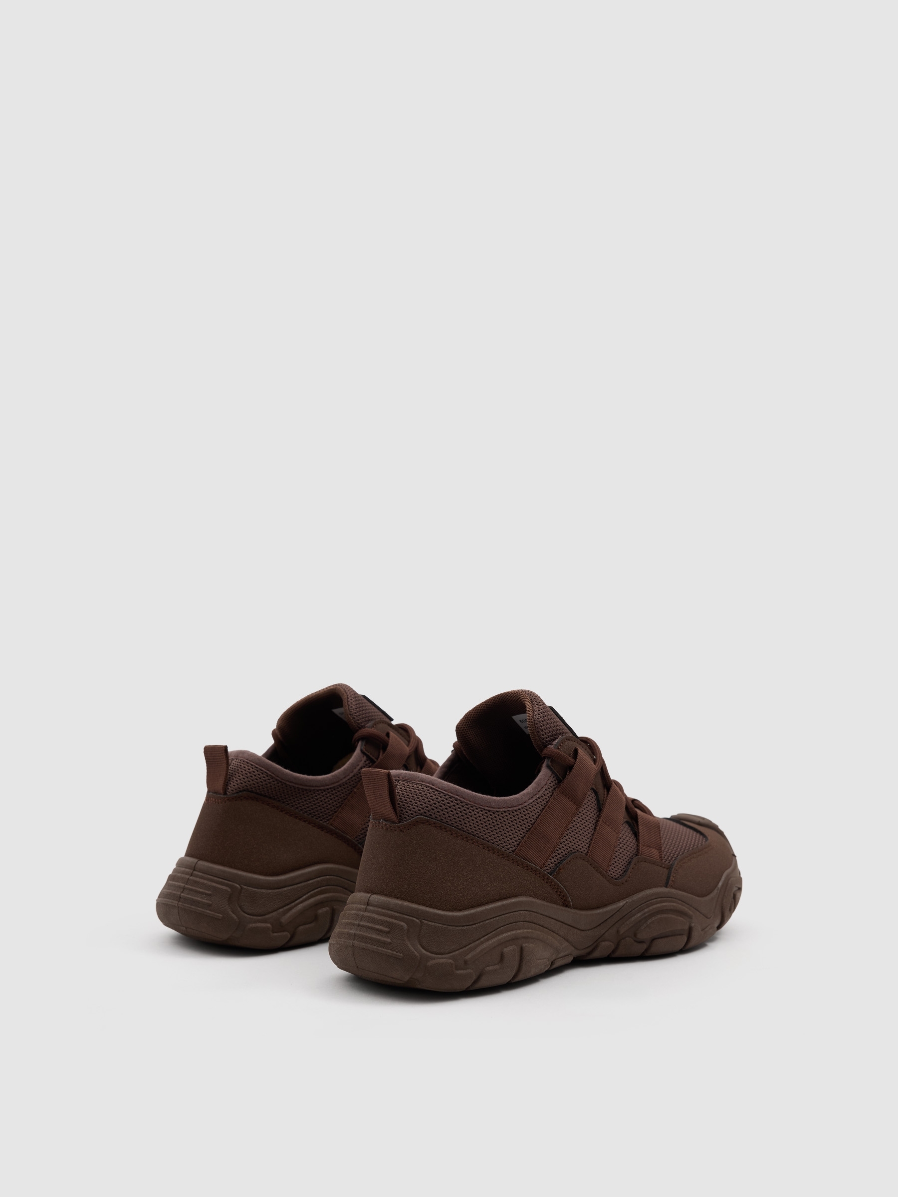 Brown nylon running sneakers brown