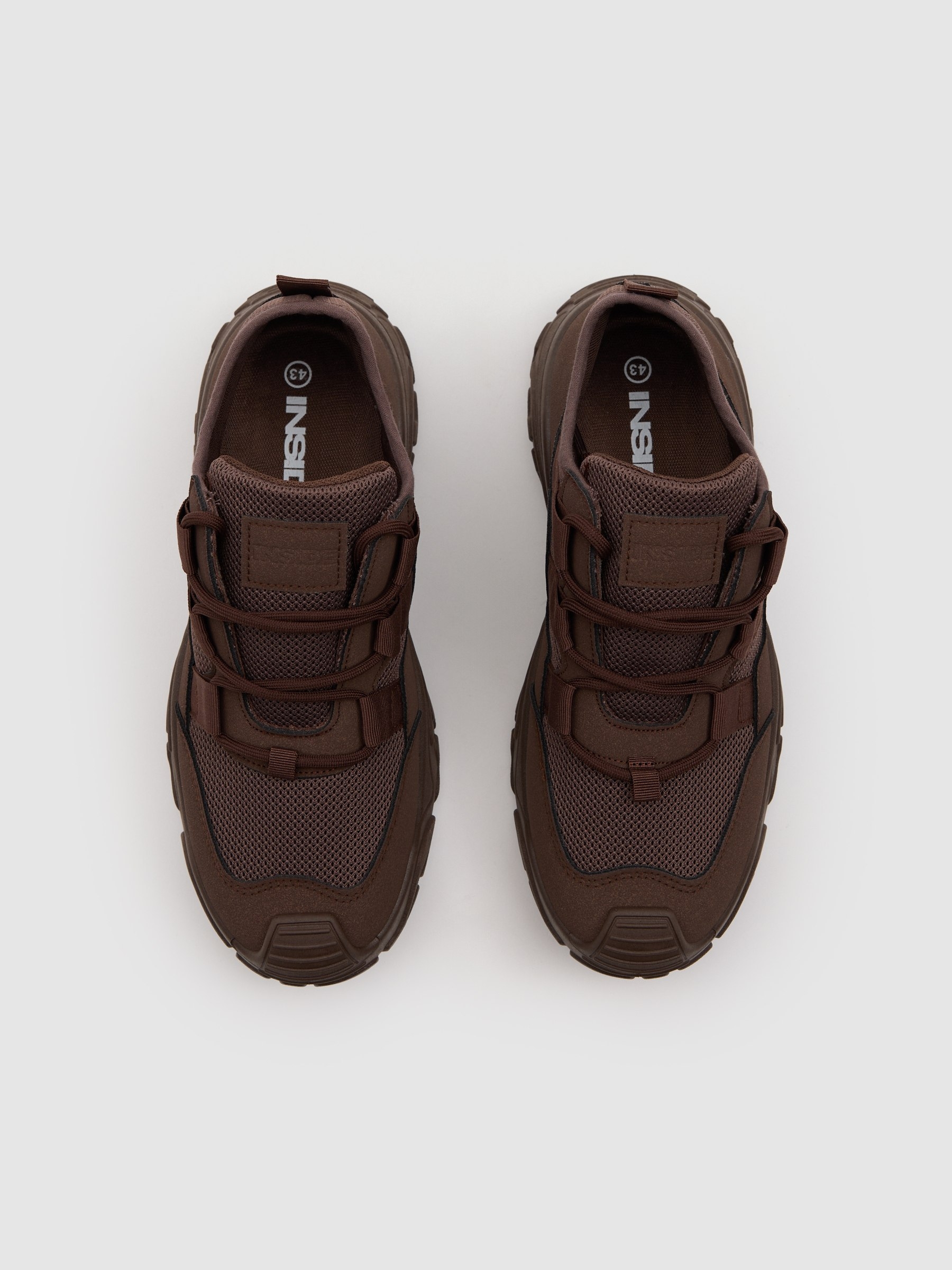 Brown nylon running sneakers brown