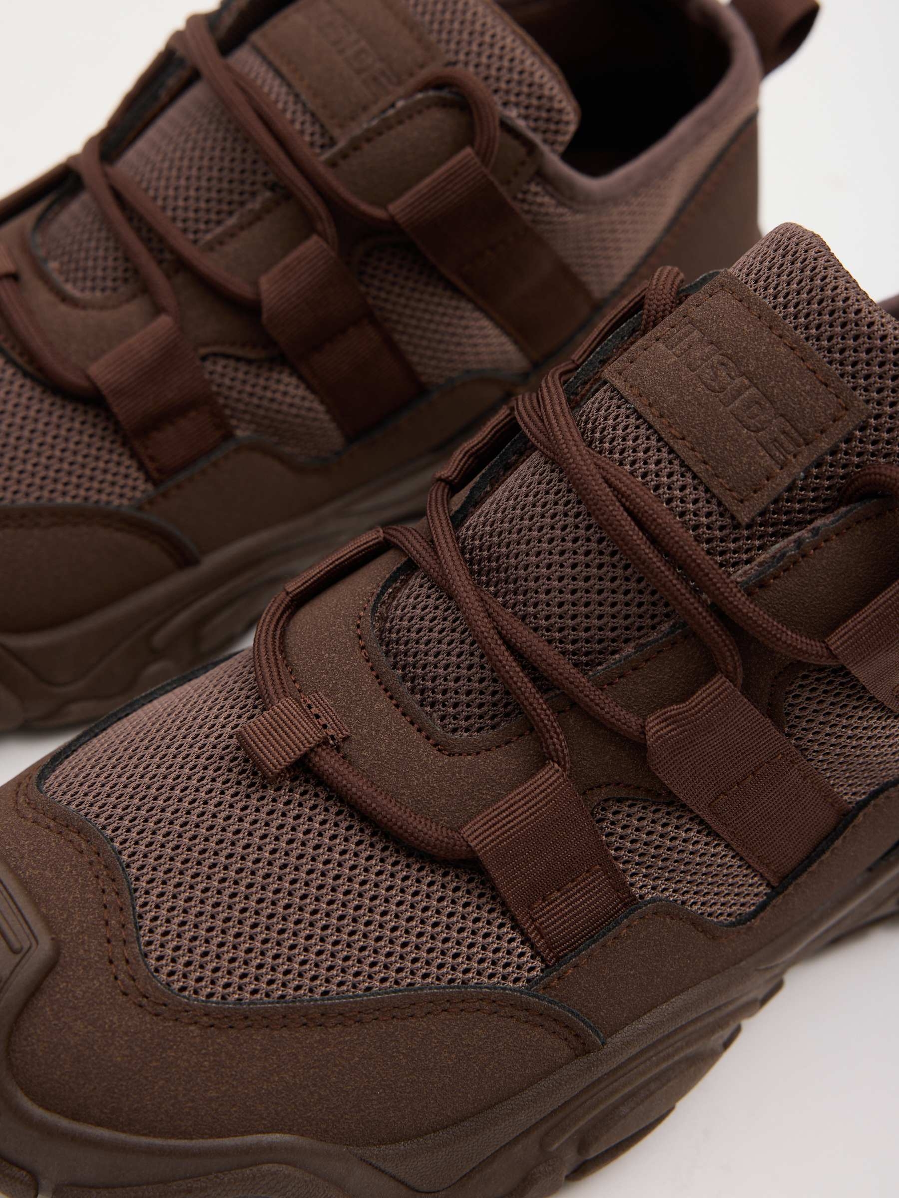 Brown nylon running sneakers brown