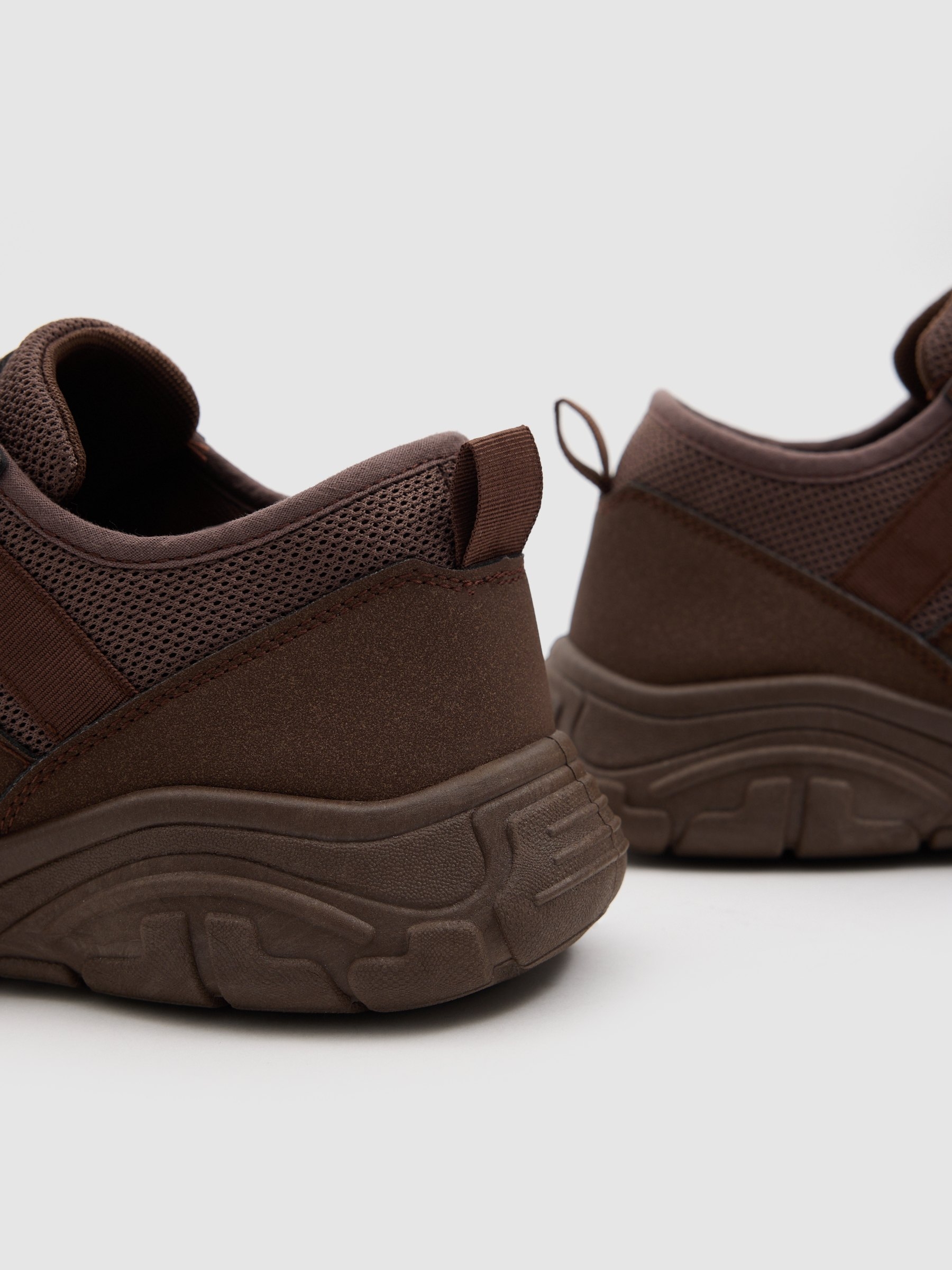 Brown nylon running sneakers brown