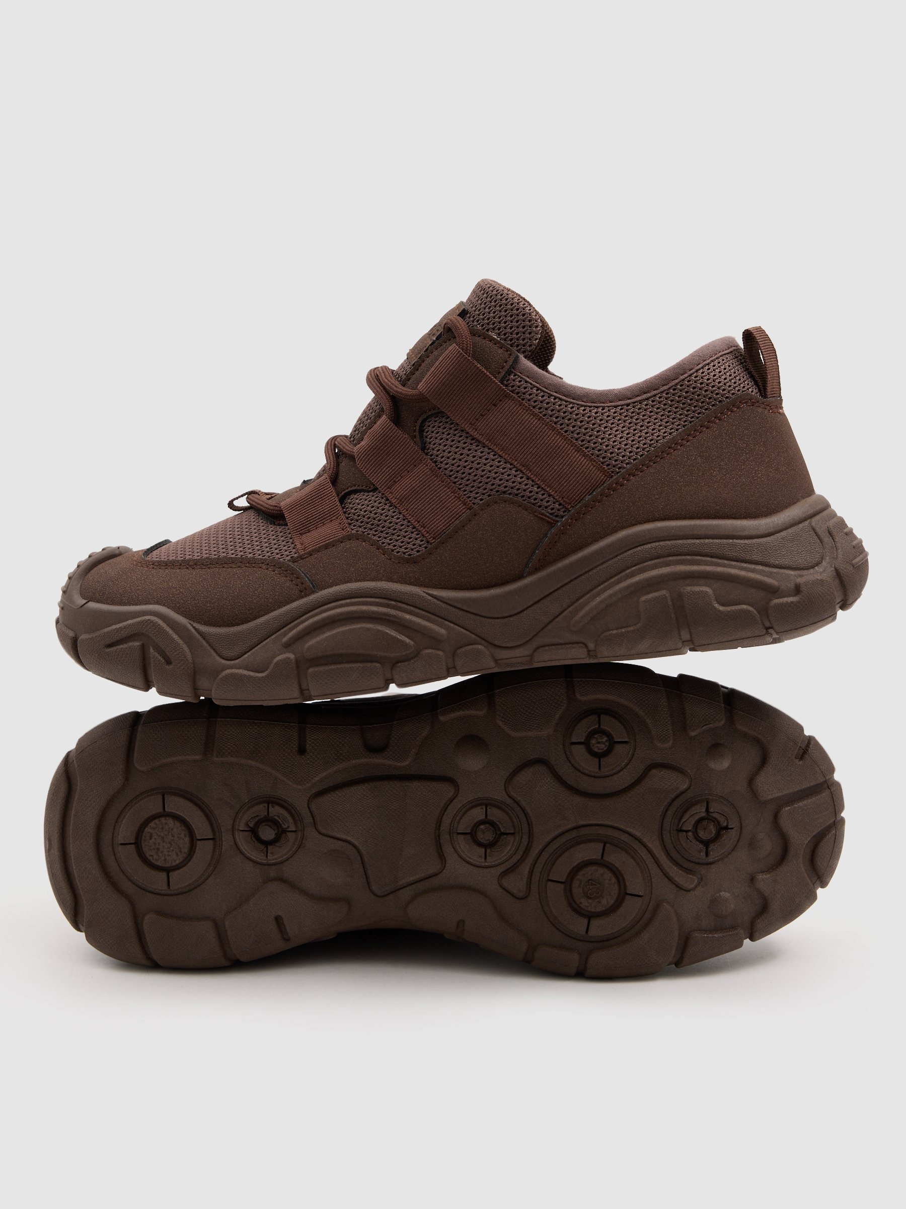 Brown nylon running sneakers brown