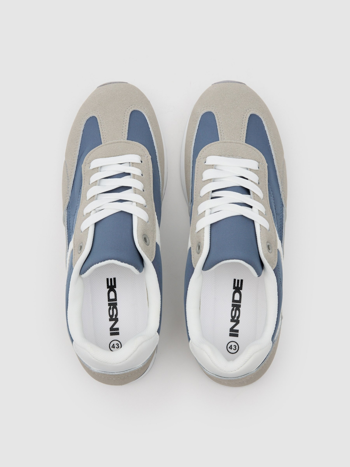 Retro low-top sneaker blue zenithal view
