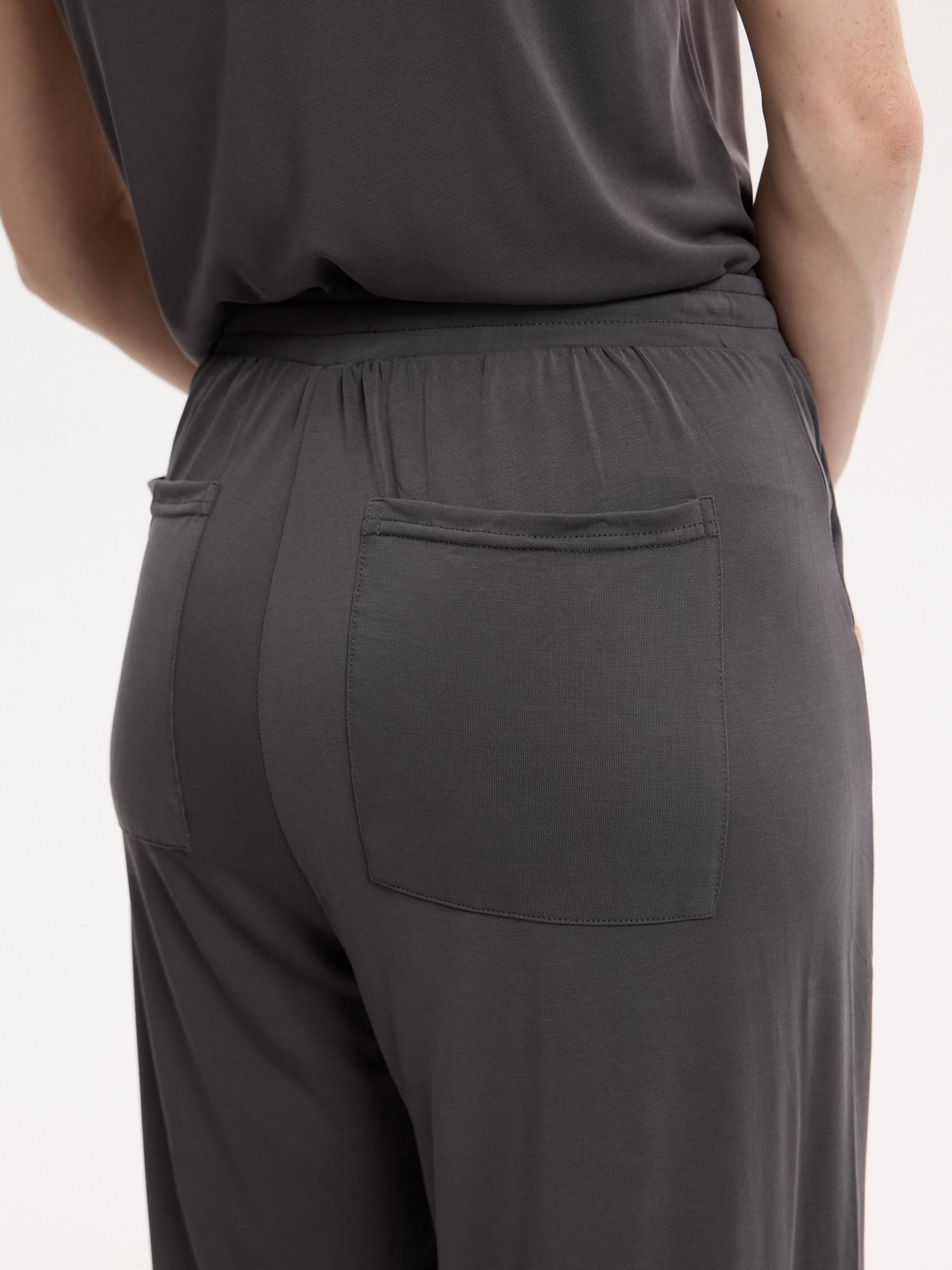 Calça de moletom wide leg melange claro vista geral frontal