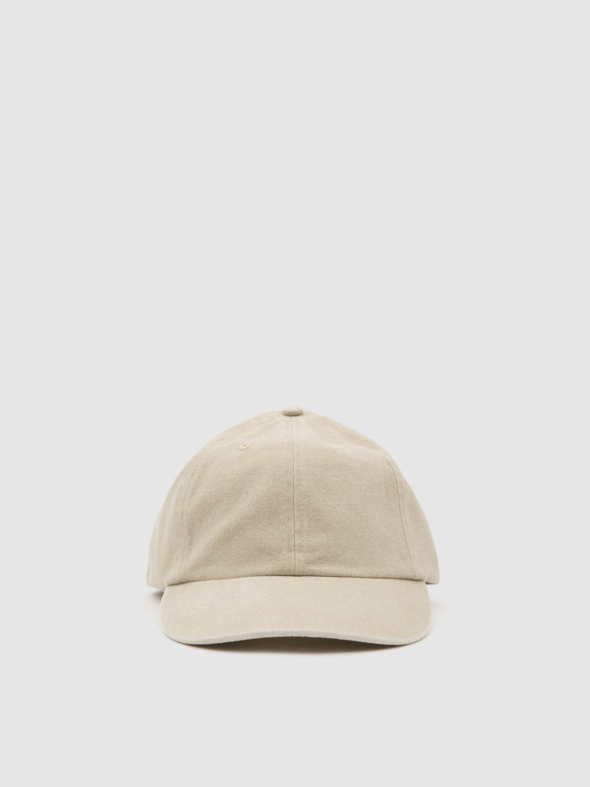 Gorra baseball lavada beige vista lateral frontal 45º