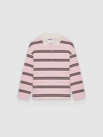 %Pto% Sudadera polo felpa rayas rosa claro vista frontal