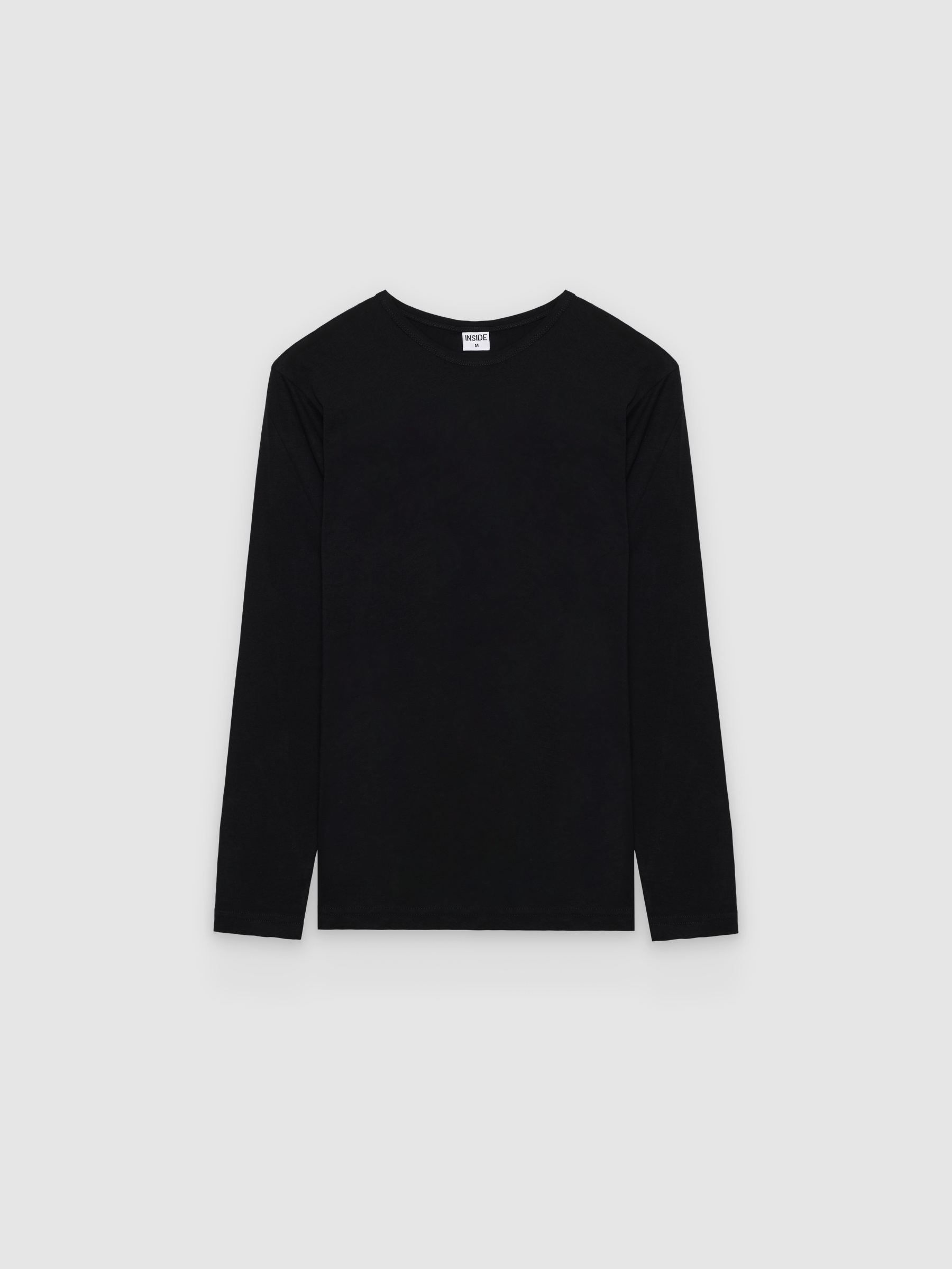 Basic long sleeve t-shirt black middle front view
