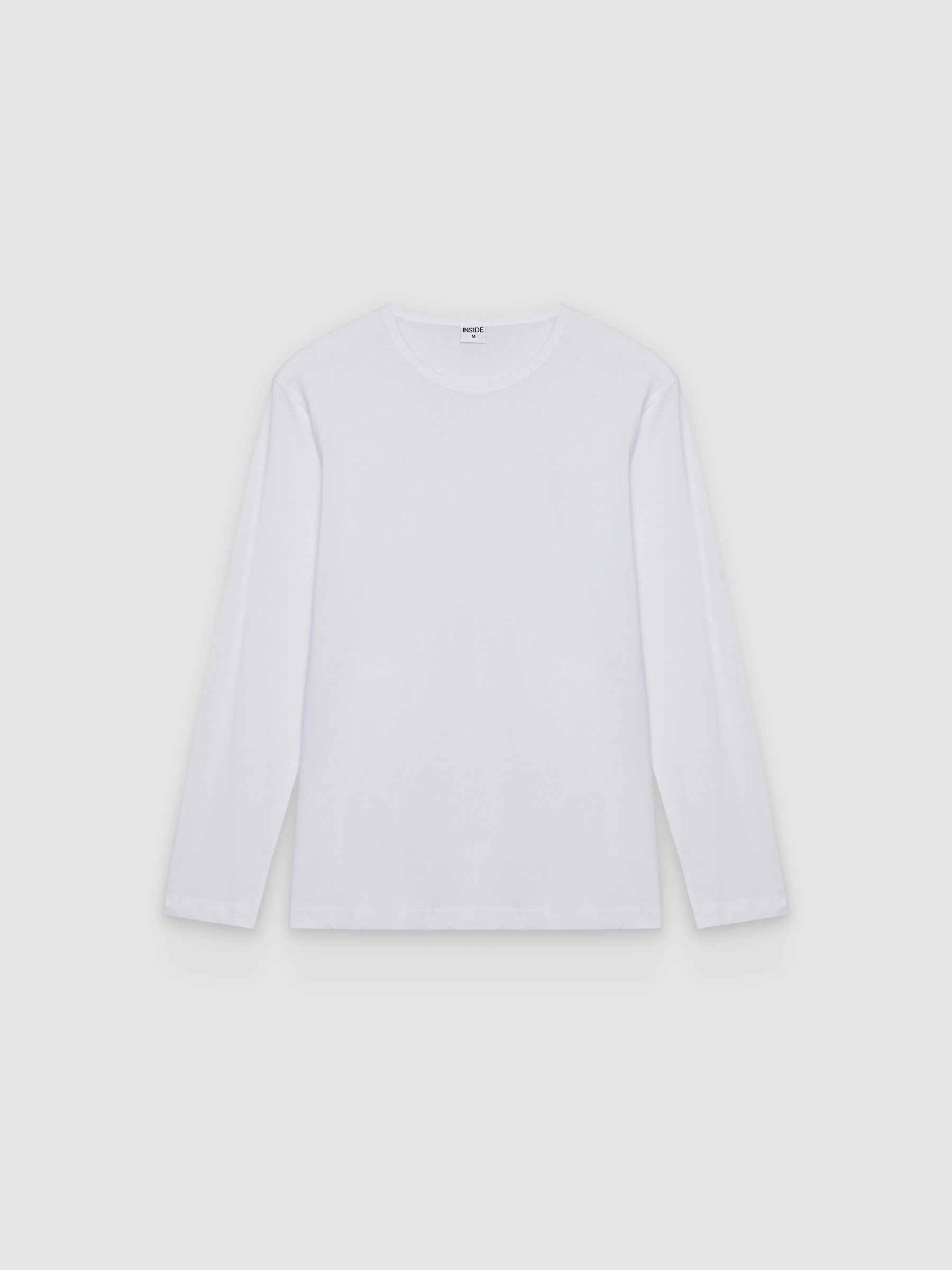 Camiseta básica manga larga blanco vista media frontal