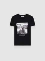%Pto% Camiseta estampado rolling negro vista frontal