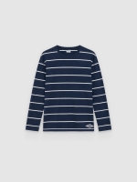 %Pto% Camiseta manga larga rayas azul marino vista frontal