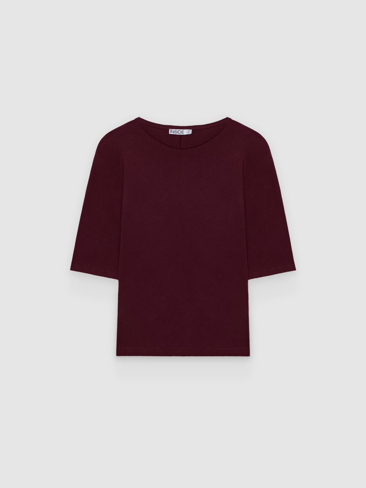 %Pto% Camiseta oversized lisa granada escura vista frontal