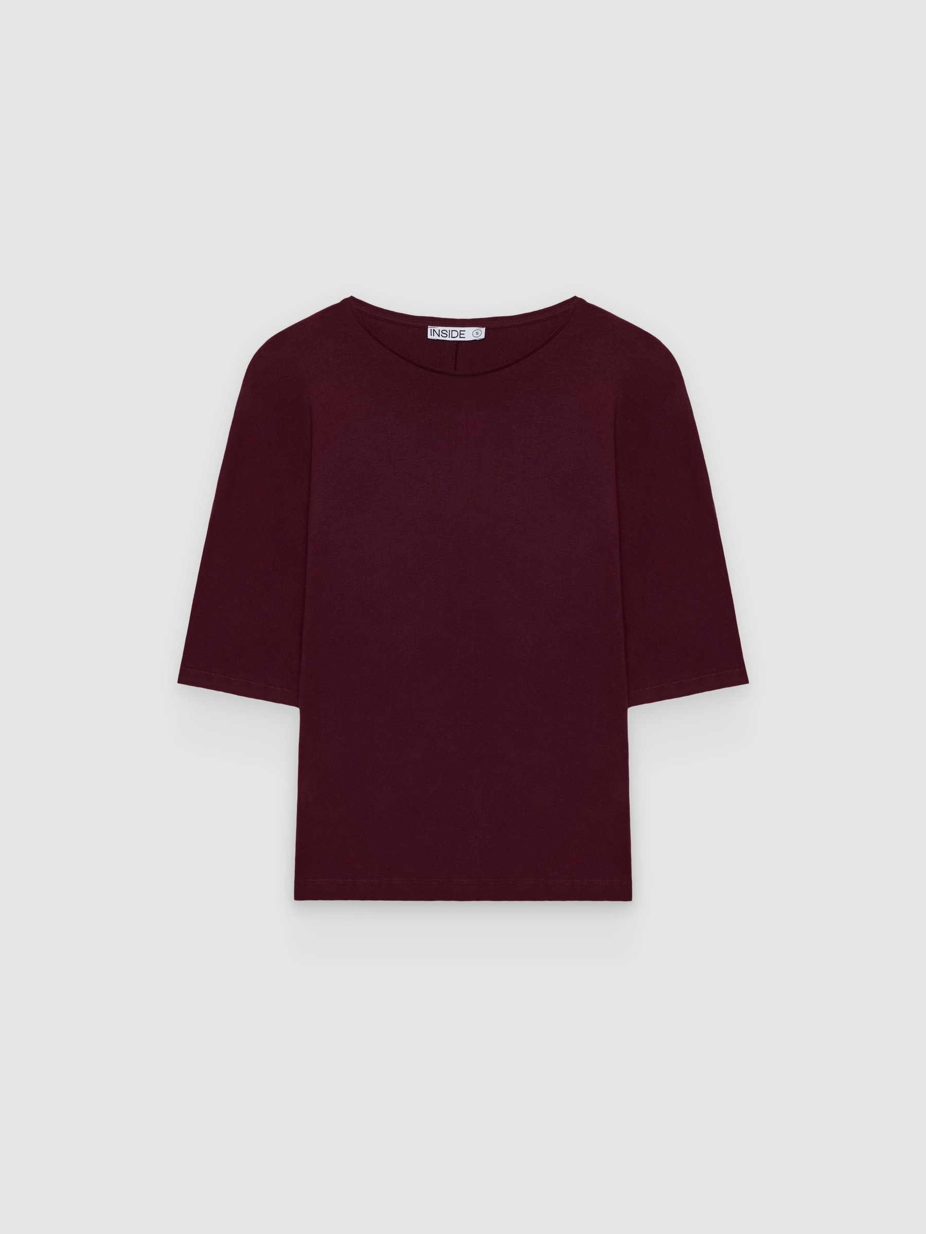  Camiseta oversize lisa granate oscuro vista frontal