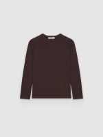 %Pto% Basic washed T-shirt chocolate front view
