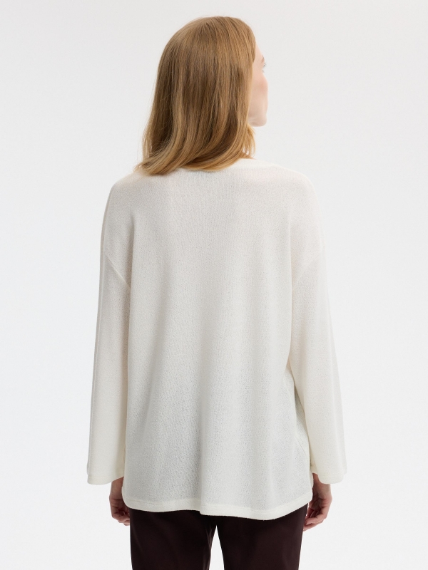Basic washed T-shirt steel blue middle back view
