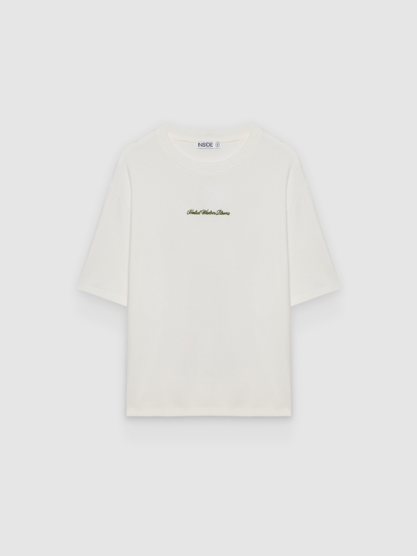  Camiseta oversize algodón texto blanco roto vista frontal