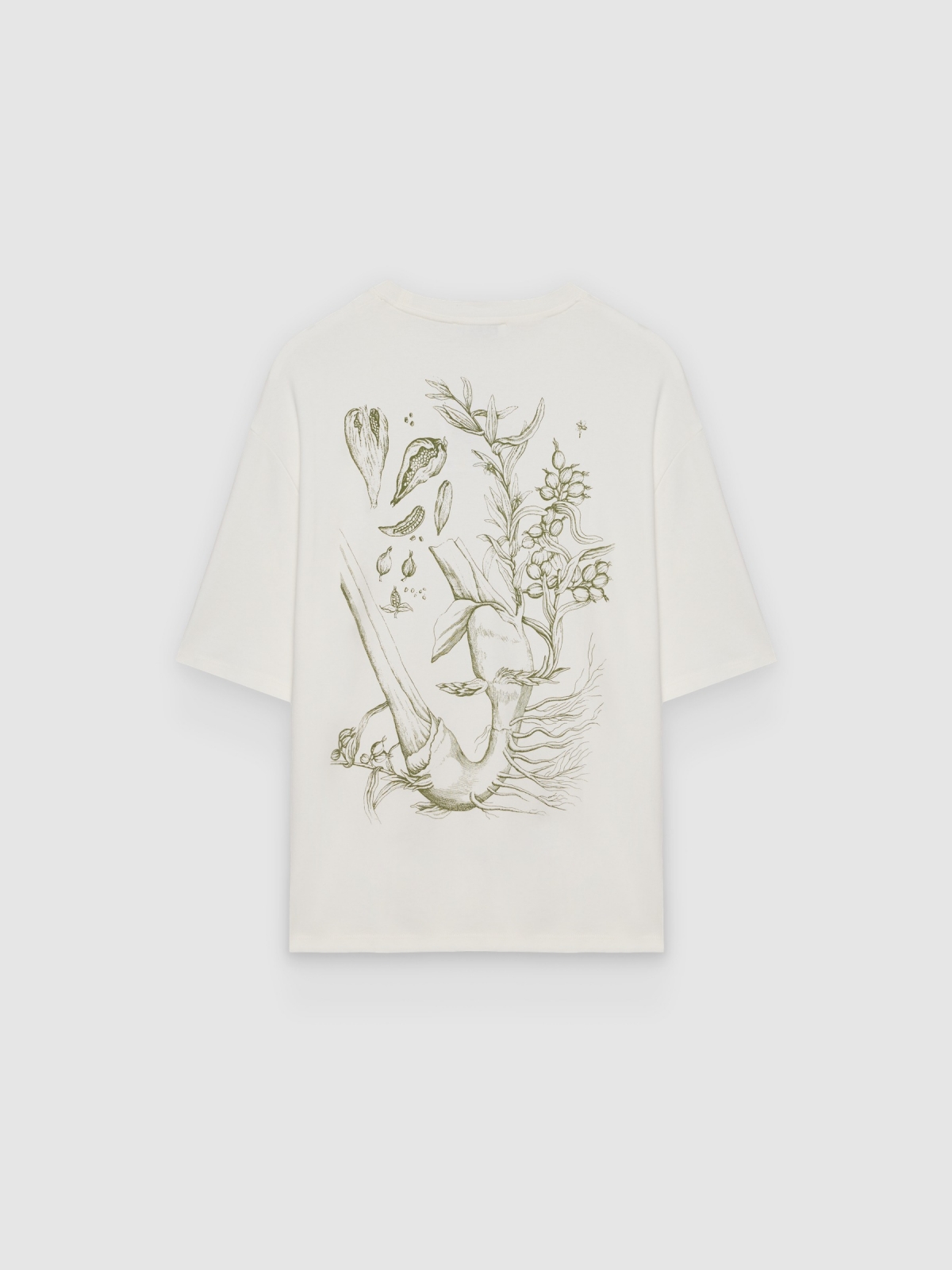 Camiseta oversized algodão texto off white vista traseira