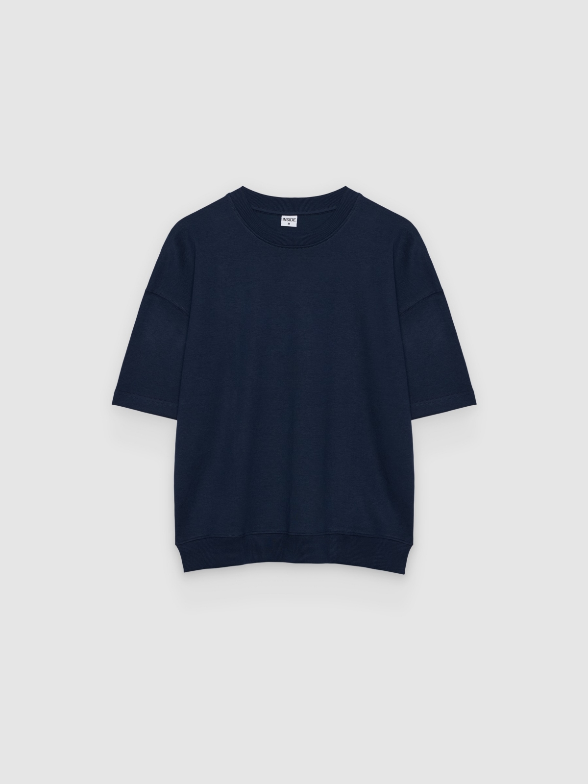 %Pto% Camiseta lisa manga corta azul marino vista frontal