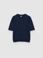 %Pto% Plain short-sleeve T-shirt navy front view