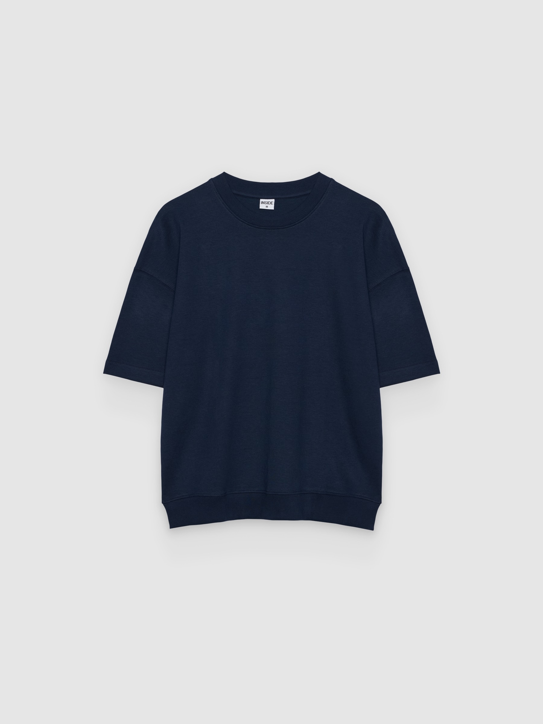  Camiseta lisa manga corta azul marino vista frontal