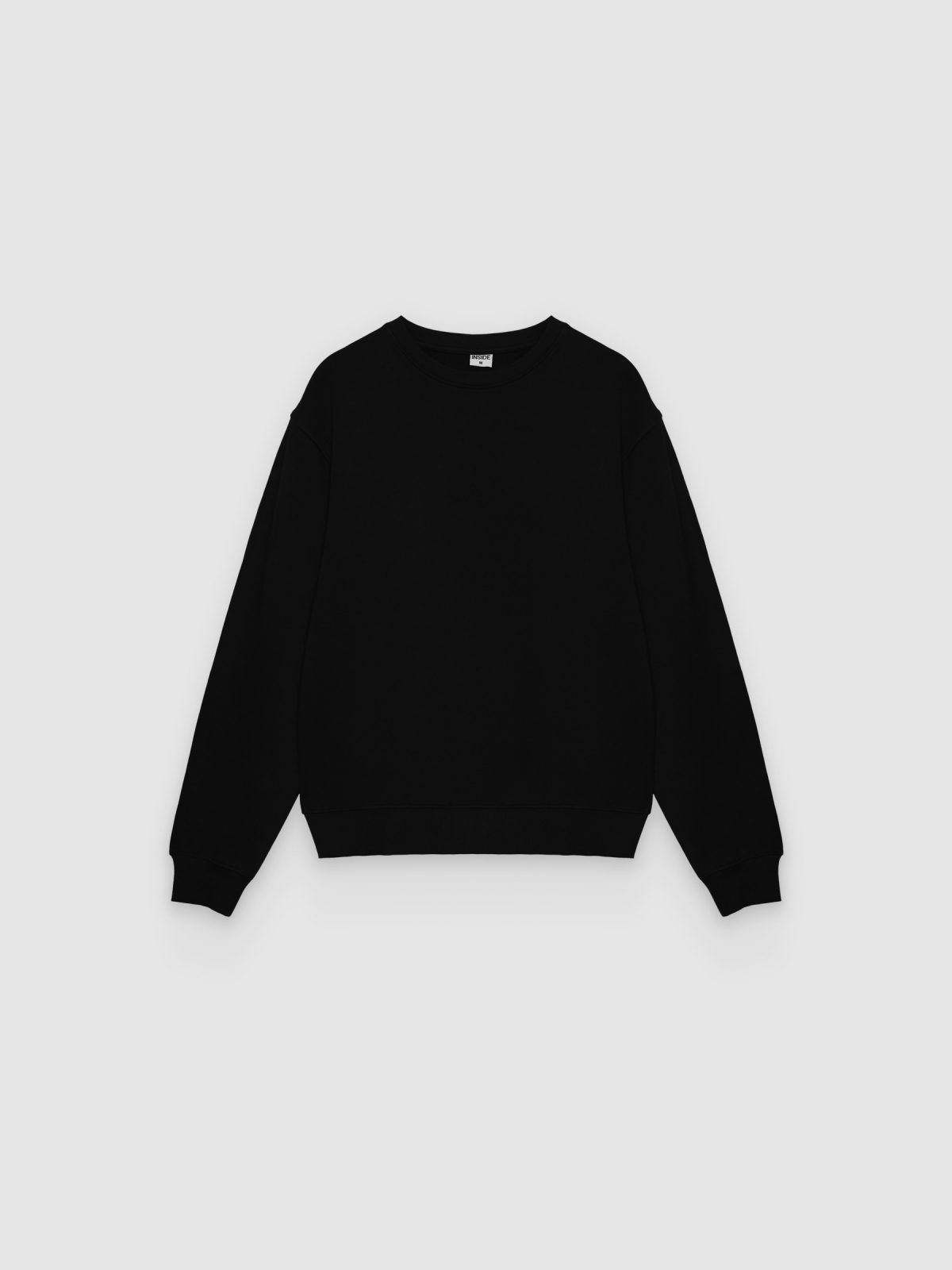 %Pto% Sudadera básica oversize negro vista frontal
